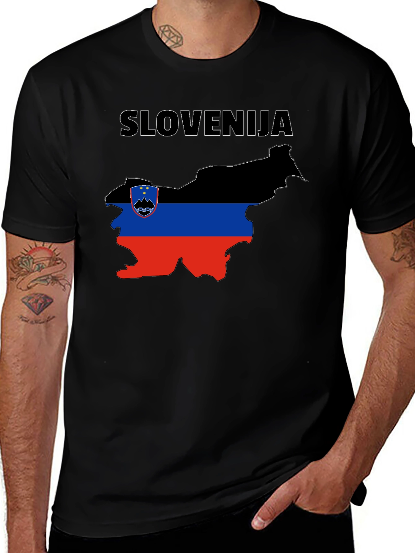 Slovenia Flag Map T-Shirt