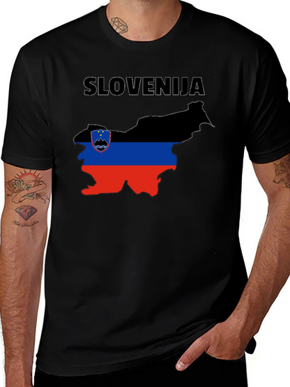 Slovenia Flag Map T-Shirt