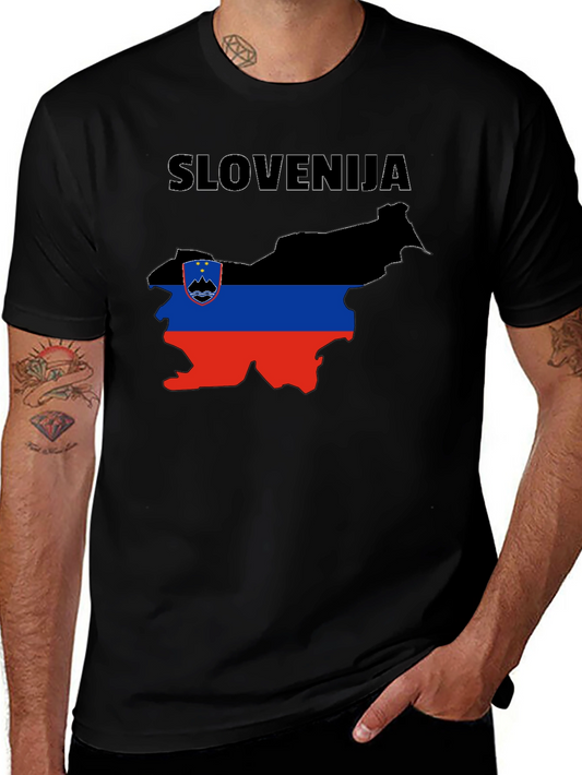 Slovenia Flag Map T-Shirt
