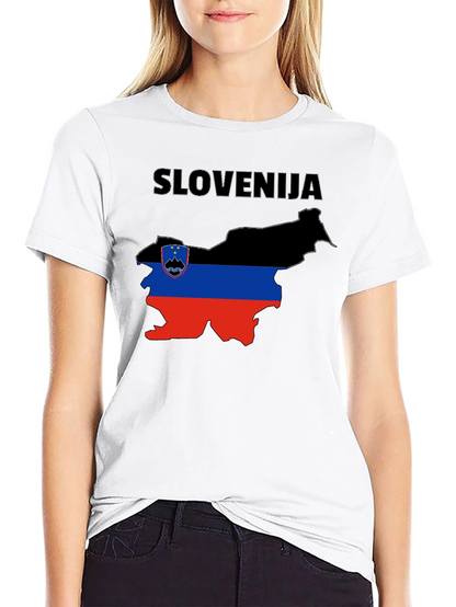 Slovenia Flag Map T-Shirt