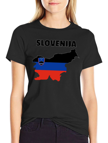 Slovenia Flag Map T-Shirt
