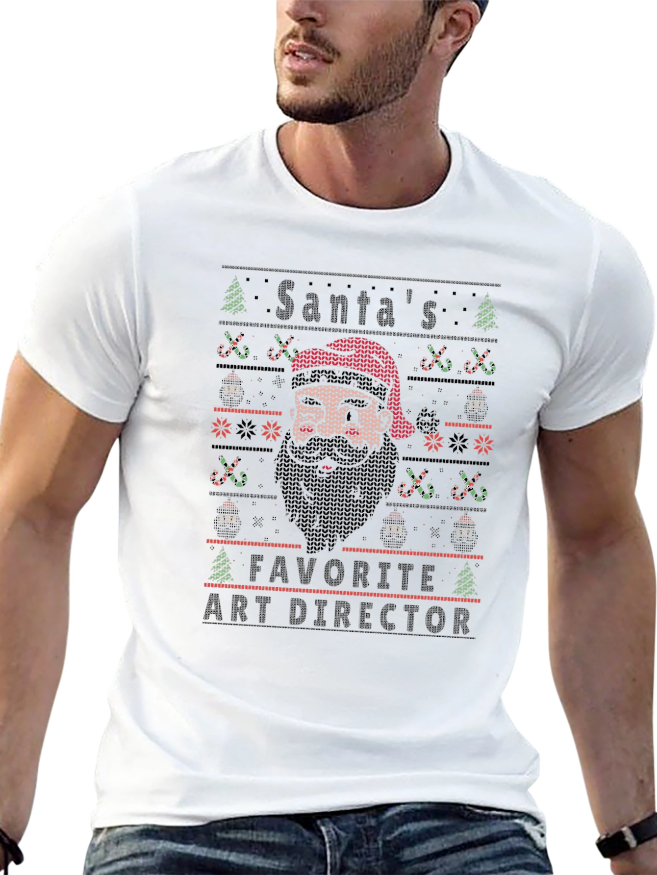 Santas Favorite Art Director Christmas Knit T-Shirt