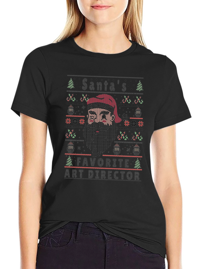 Santas Favorite Art Director Christmas Knit T-Shirt