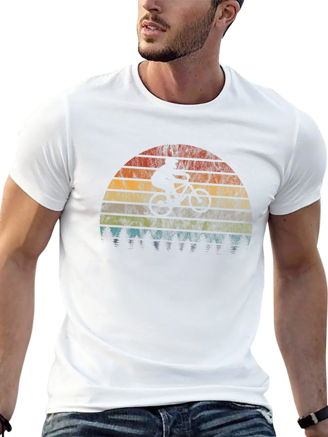 Mountain Bike Sunset Graphic Tee