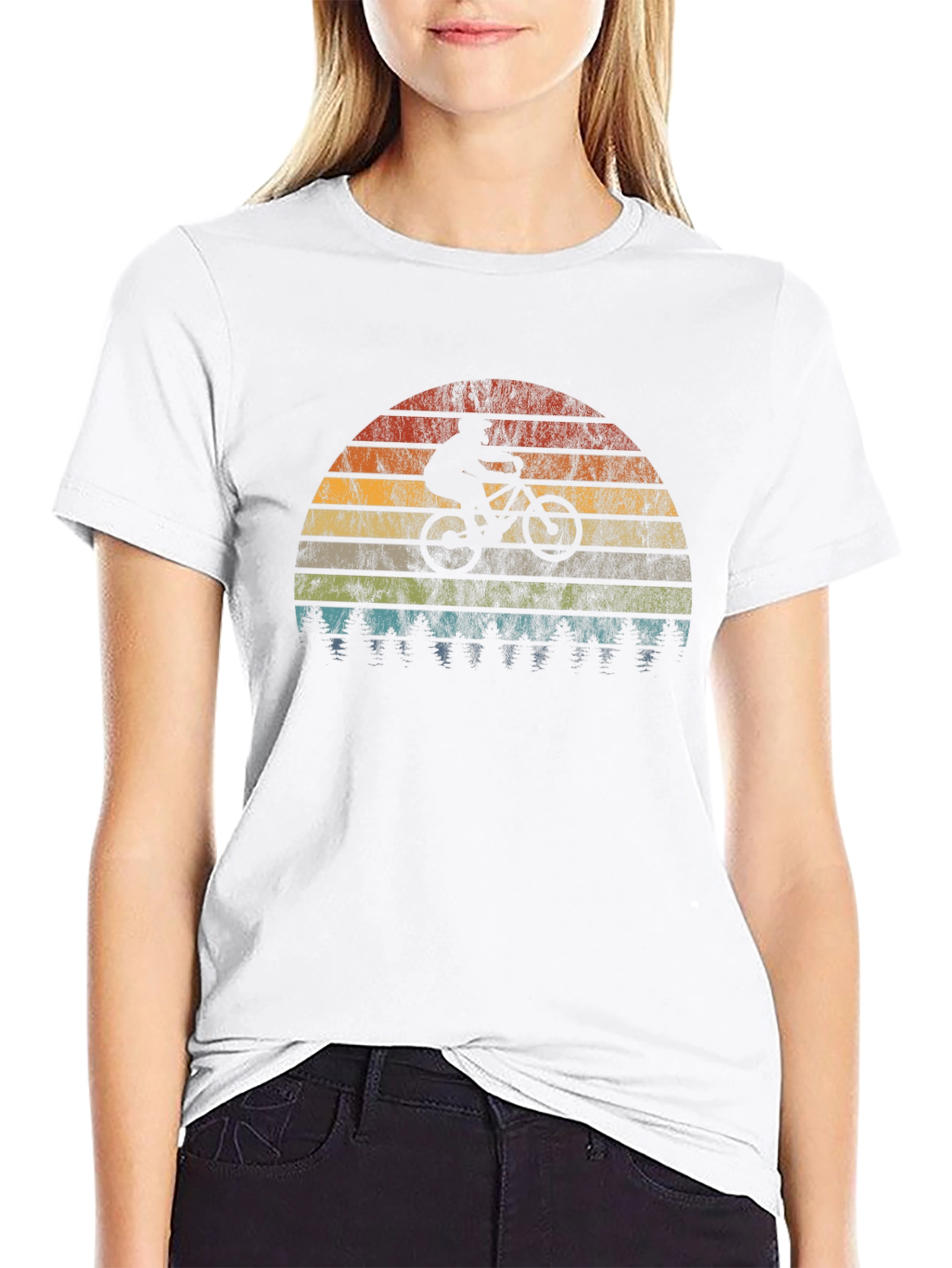 Mountain Bike Sunset Graphic Tee
