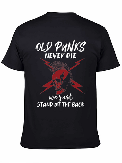Old Punks Never Die T-Shirt - Skull Graphic Tee