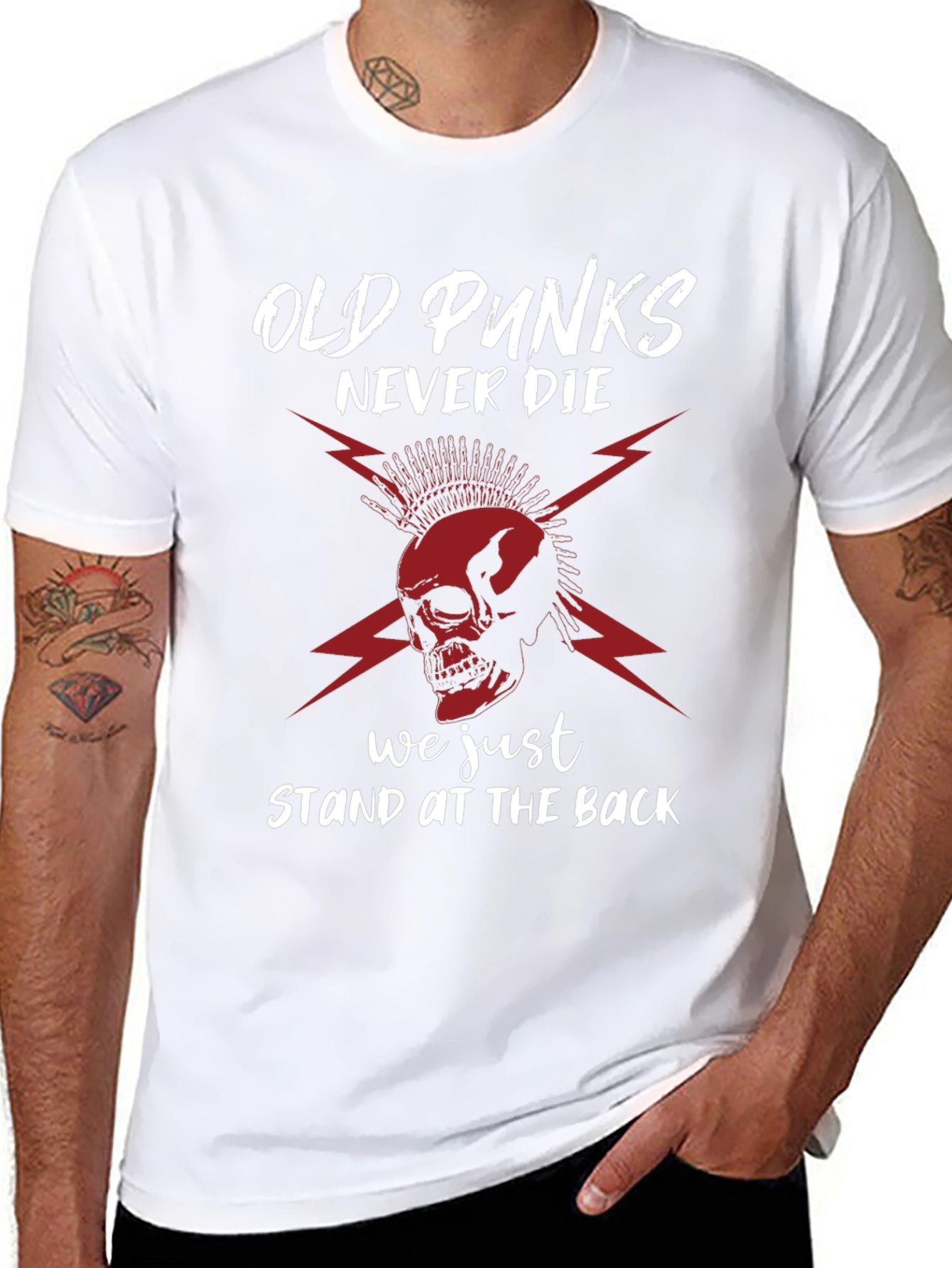 Old Punks Never Die T-Shirt - Skull Graphic Tee