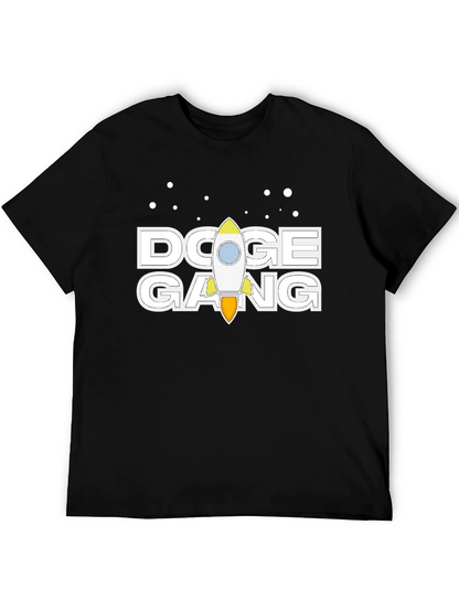 Doge Gang Rocket T-Shirt - Black Cotton