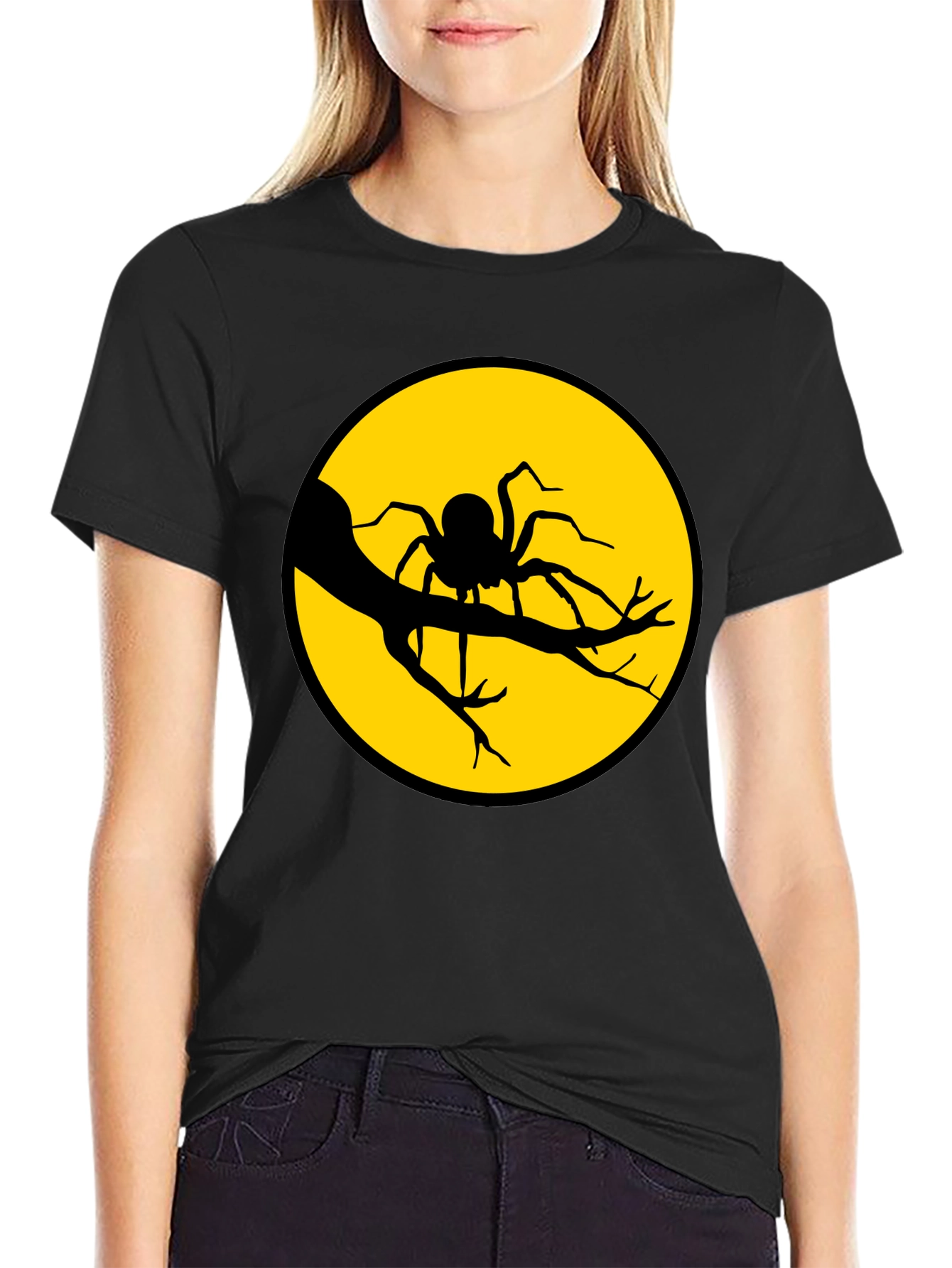 Spider Moon Graphic Tee - Halloween T-Shirt