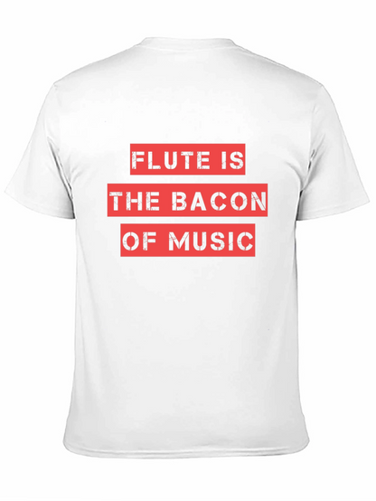 Flute Is The Bacon Of Music Black Graphic Tee