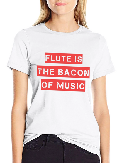 Flute Is The Bacon Of Music Black Graphic Tee