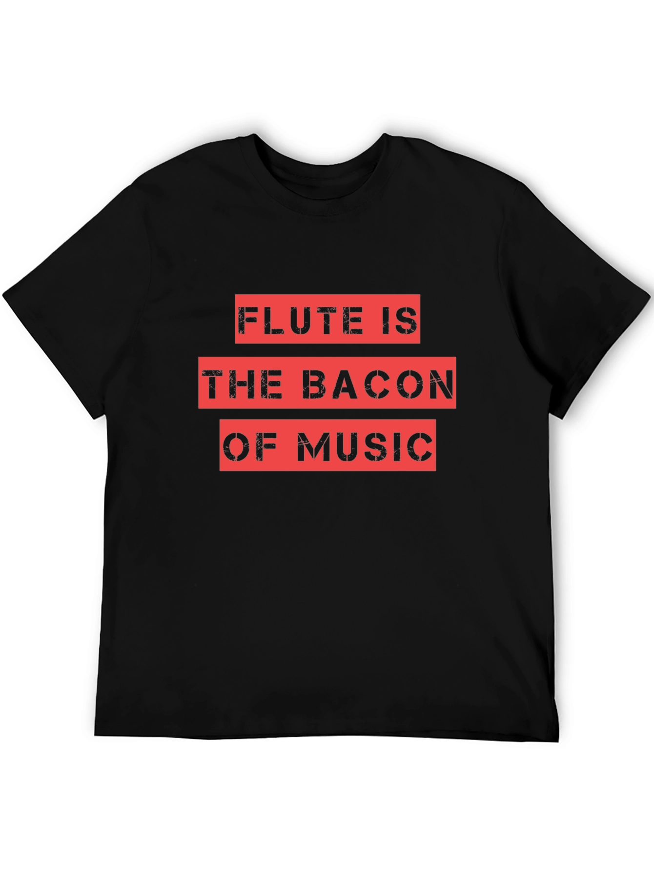 Flute Is The Bacon Of Music Black Graphic Tee