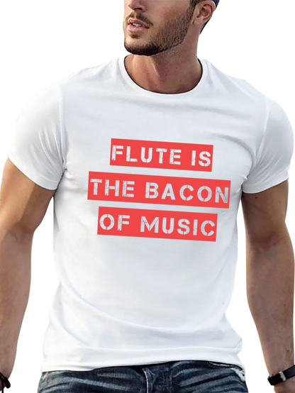 Flute Is The Bacon Of Music Black Graphic Tee