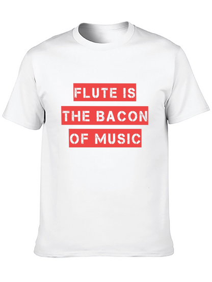 Flute Is The Bacon Of Music Black Graphic Tee