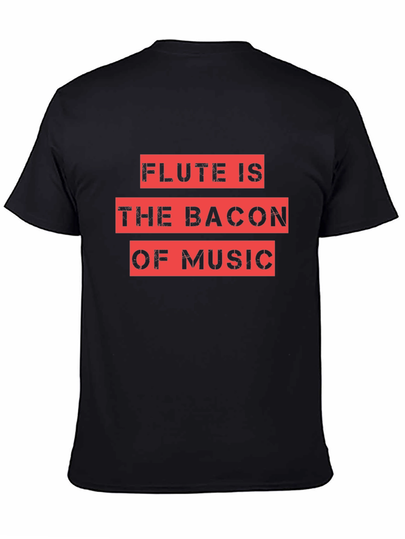 Flute Is The Bacon Of Music Black Graphic Tee