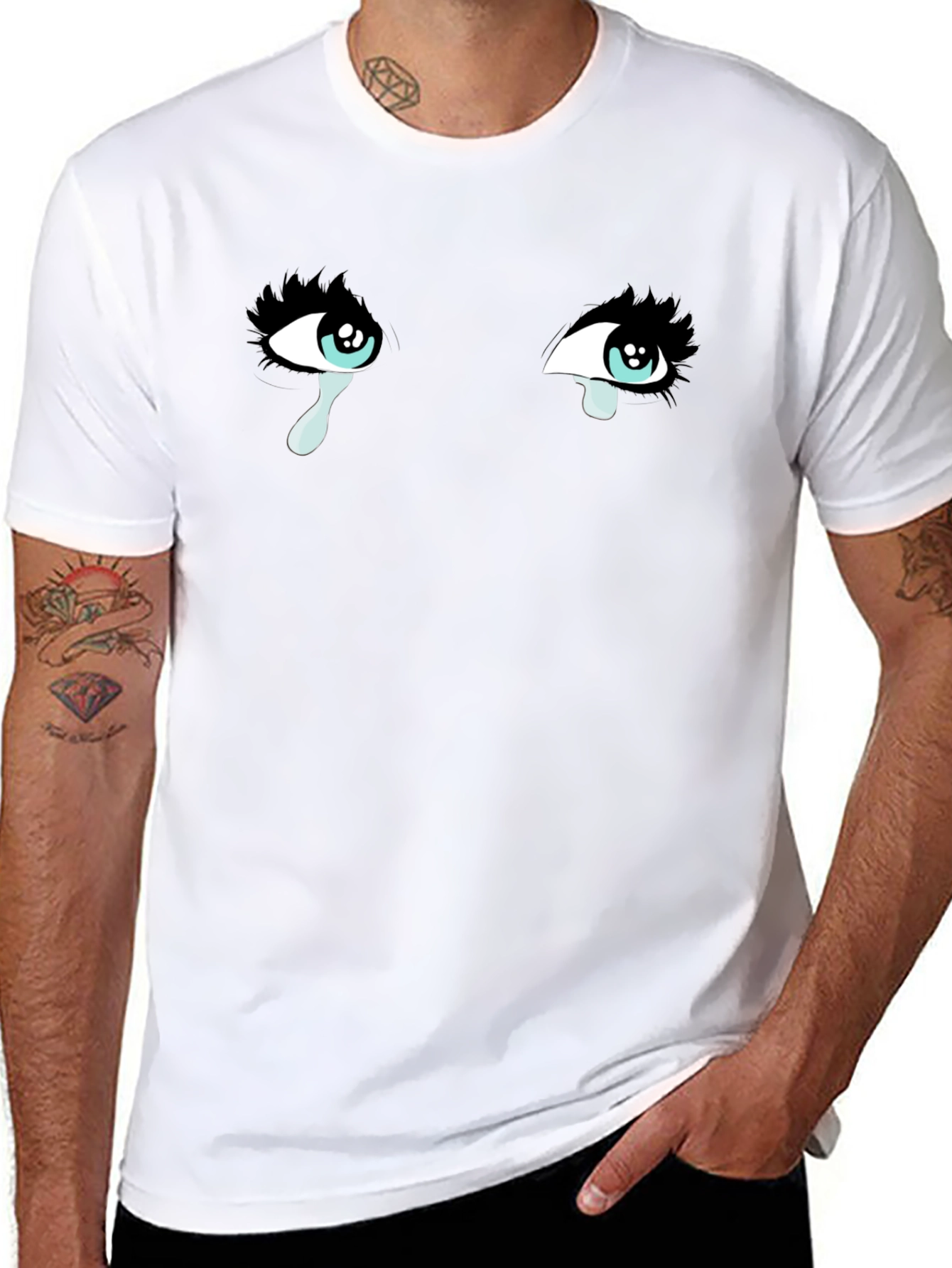 Tearful Eyes Graphic T-Shirt - Mens Black Tee