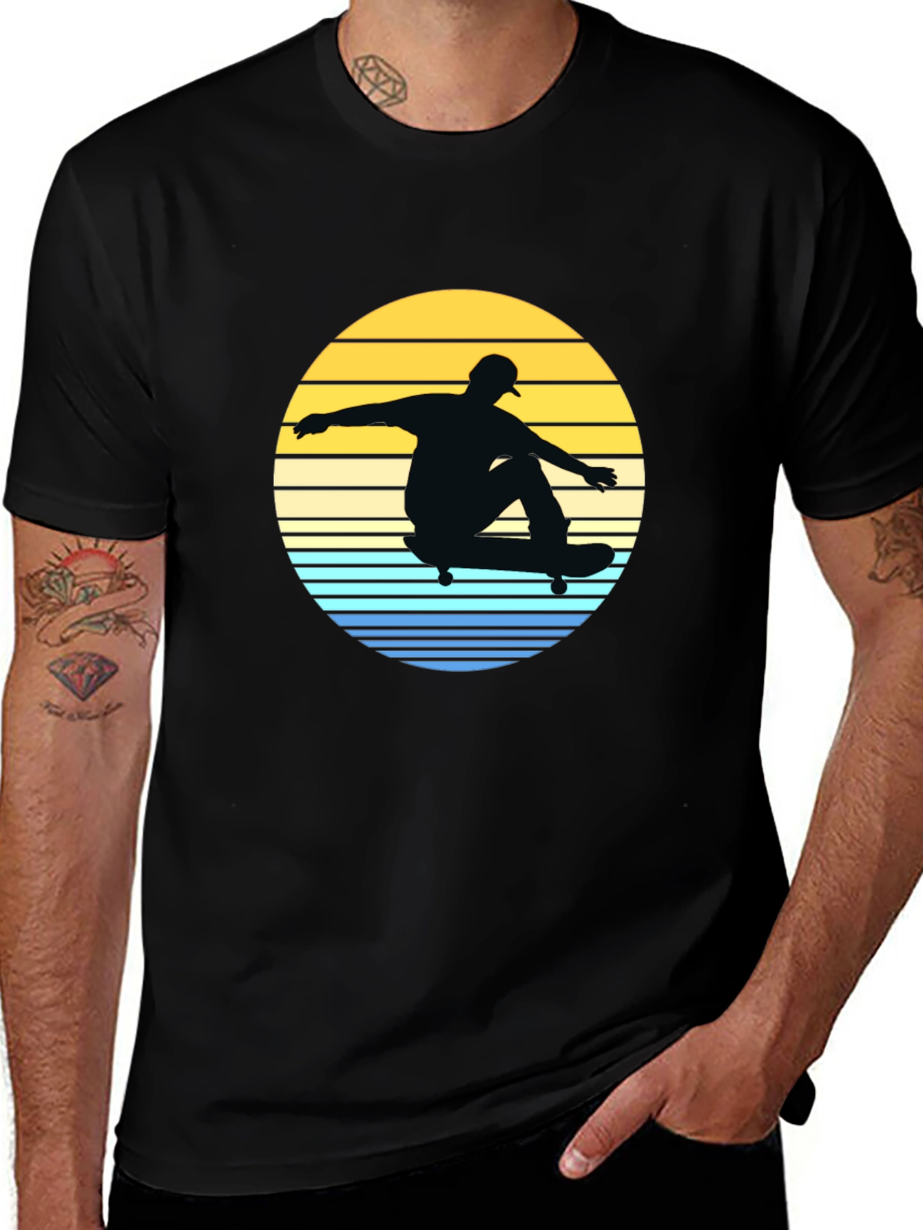 Skateboard Sunset Graphic Tee
