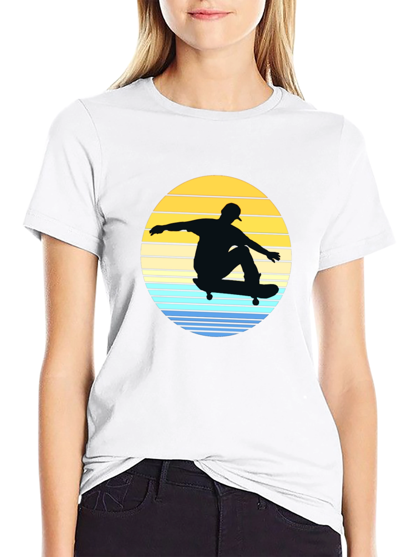 Skateboard Sunset Graphic Tee