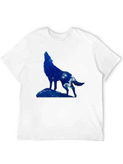 Wolf Silhouette Graphic Tee - Night Sky Design