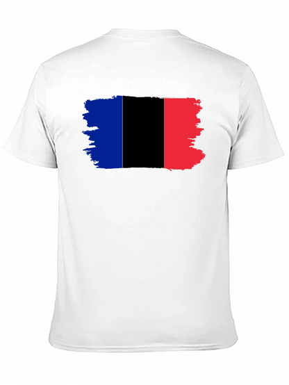 Grunge France Flag Black T-Shirt