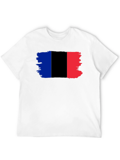 Grunge France Flag Black T-Shirt