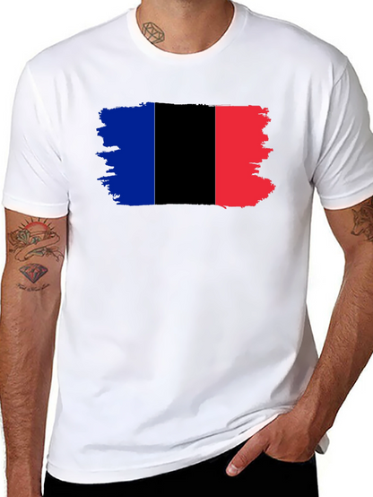 Grunge France Flag Black T-Shirt