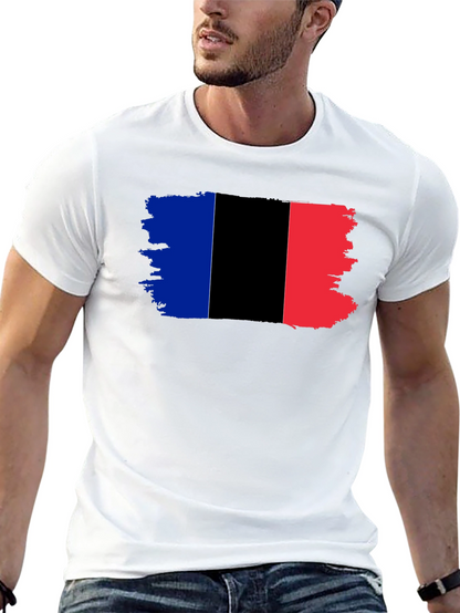 Grunge France Flag Black T-Shirt