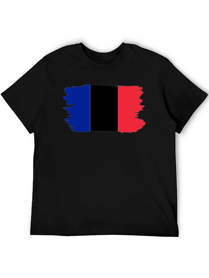 Grunge France Flag Black T-Shirt