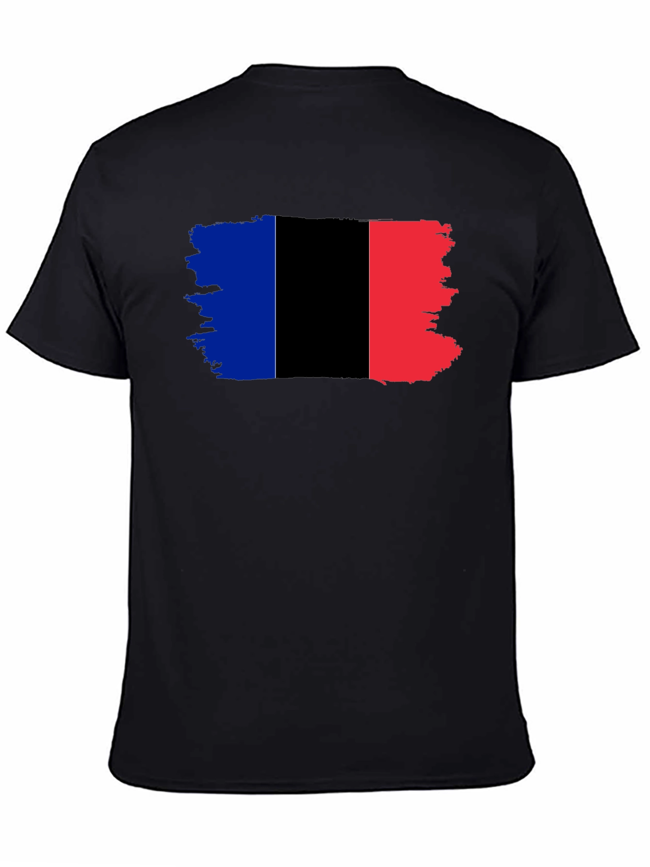 Grunge France Flag Black T-Shirt