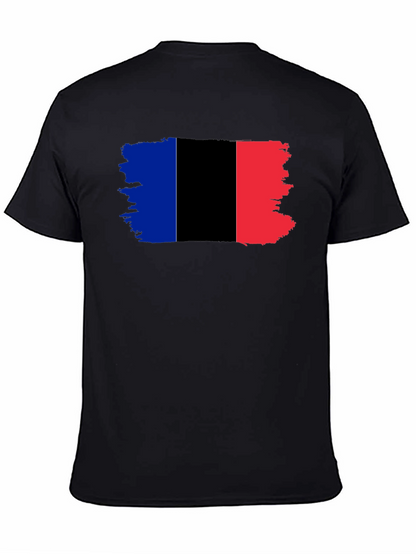 Grunge France Flag Black T-Shirt