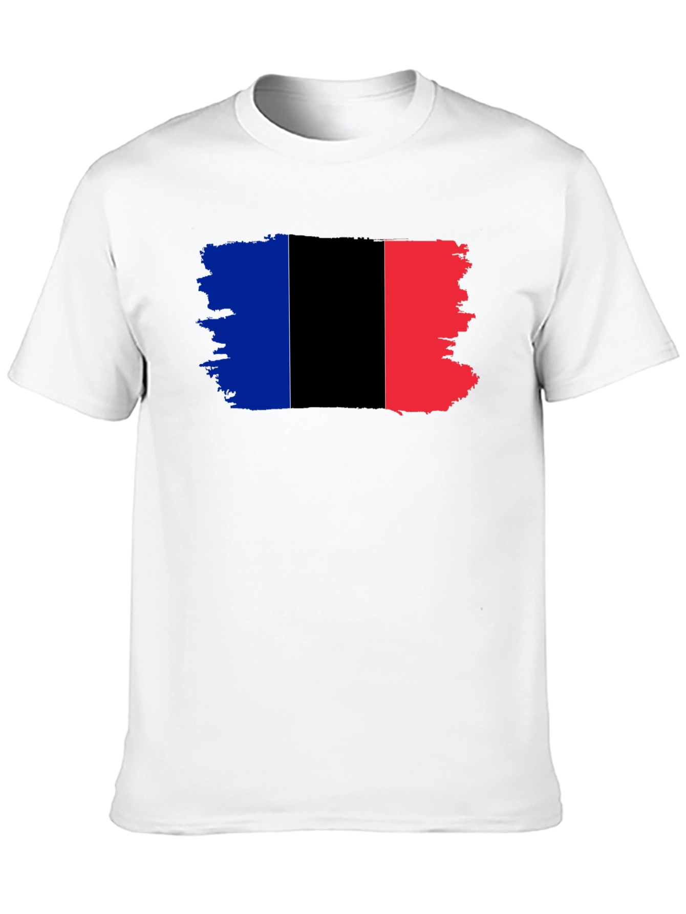 Grunge France Flag Black T-Shirt
