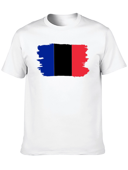 Grunge France Flag Black T-Shirt