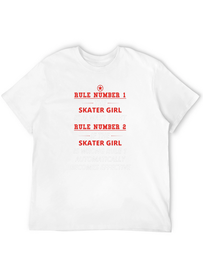 Skater Girl Rules T-Shirt - Funny Statement Tee