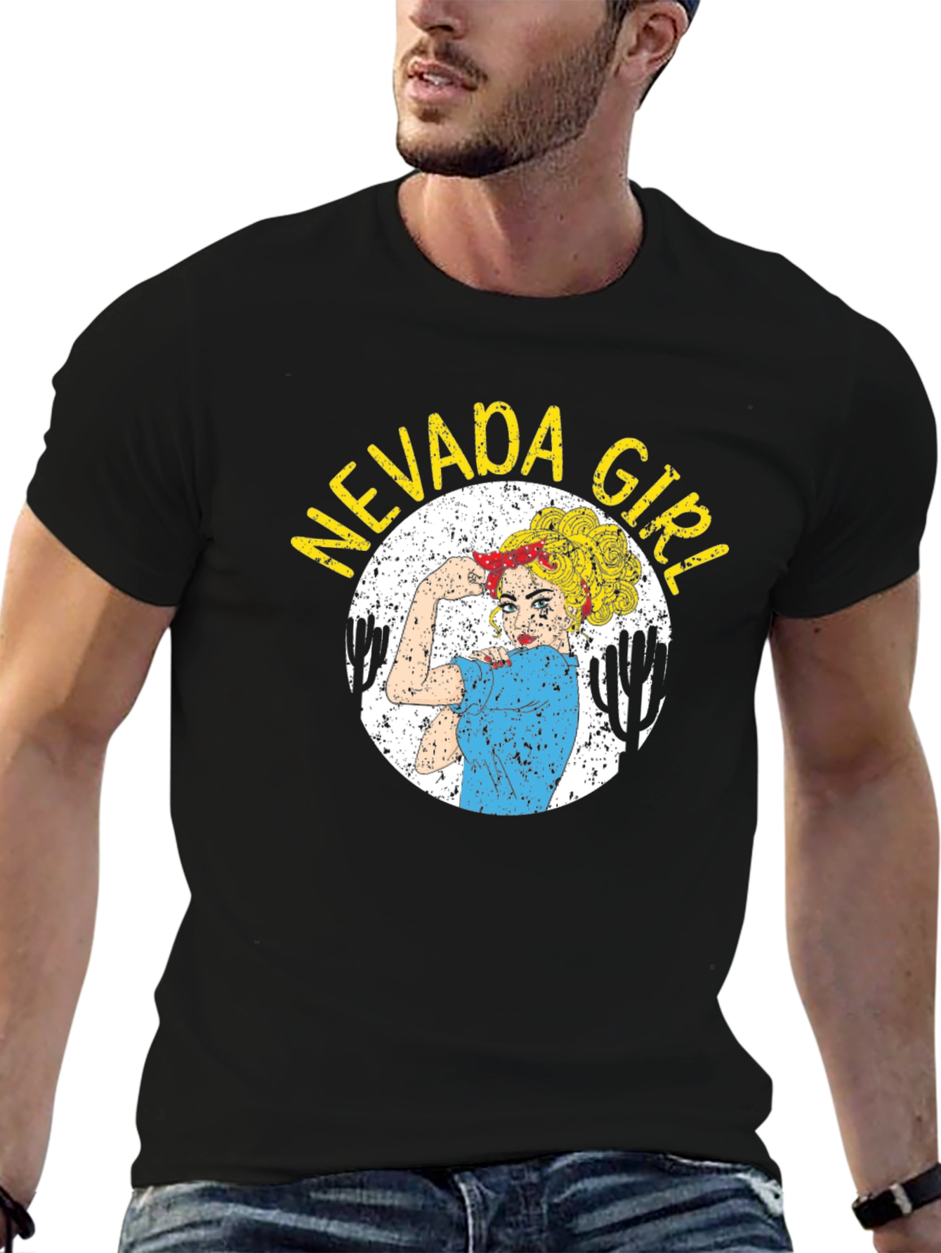 Nevada Girl Graphic T-Shirt - Black Cotton Tee