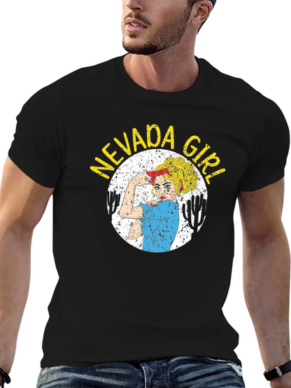Nevada Girl Graphic T-Shirt - Black Cotton Tee