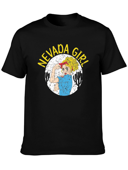 Nevada Girl Graphic T-Shirt - Black Cotton Tee