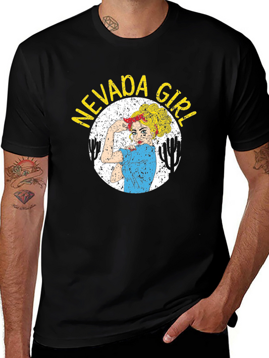 Nevada Girl Graphic T-Shirt - Black Cotton Tee