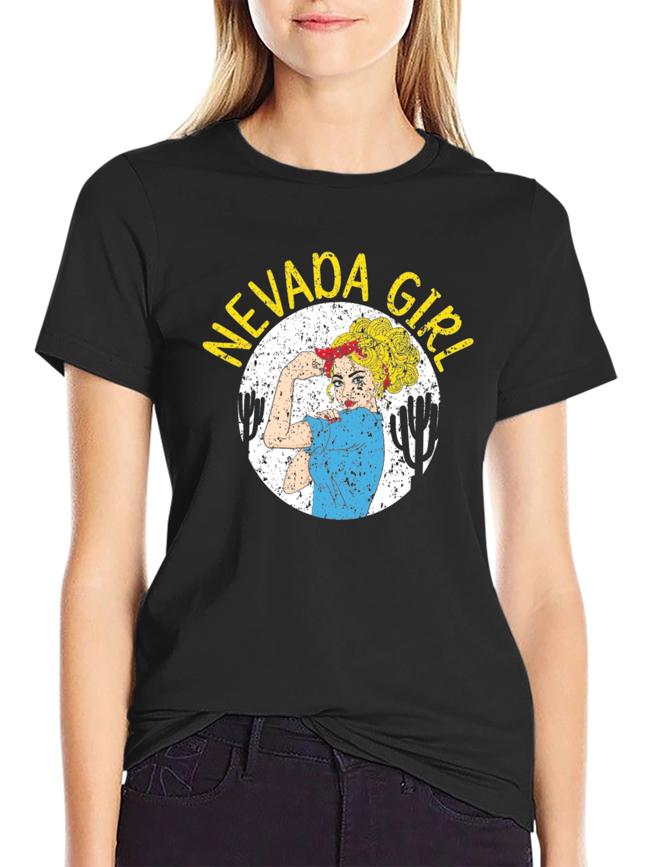 Nevada Girl Graphic T-Shirt - Black Cotton Tee