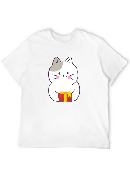 Cute Cat Gift T-Shirt - Black Crew Neck