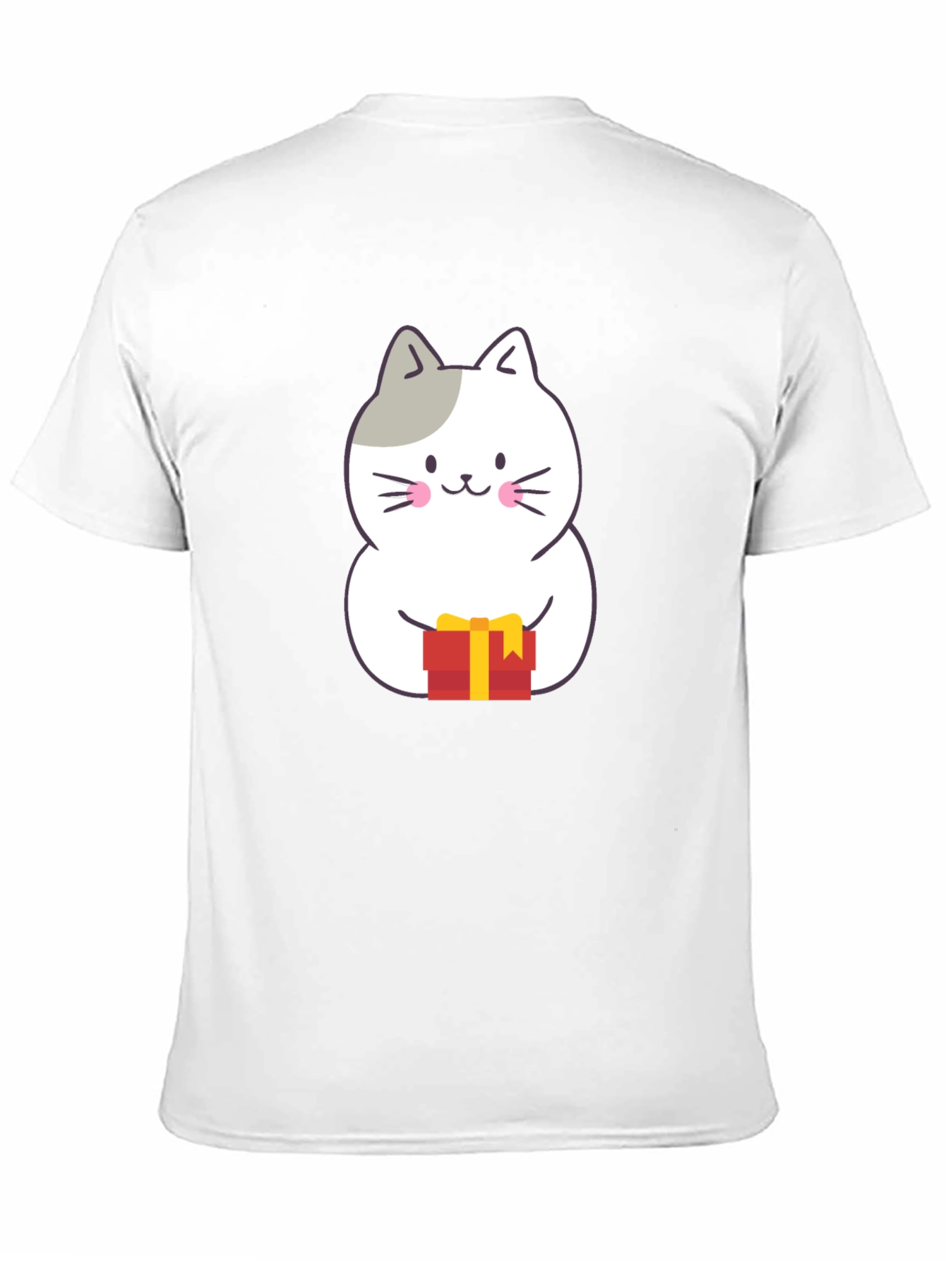 Cute Cat Gift T-Shirt - Black Crew Neck