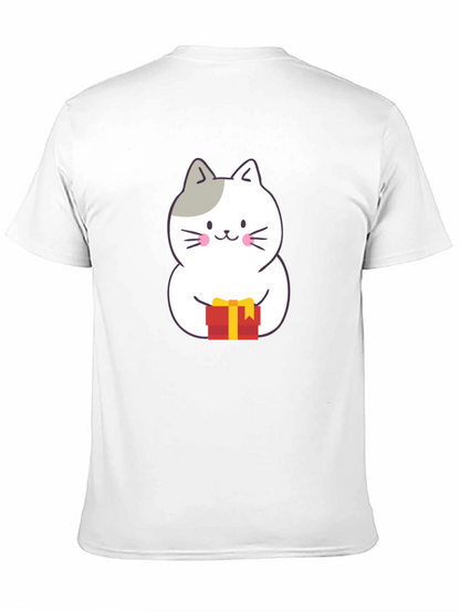 Cute Cat Gift T-Shirt - Black Crew Neck