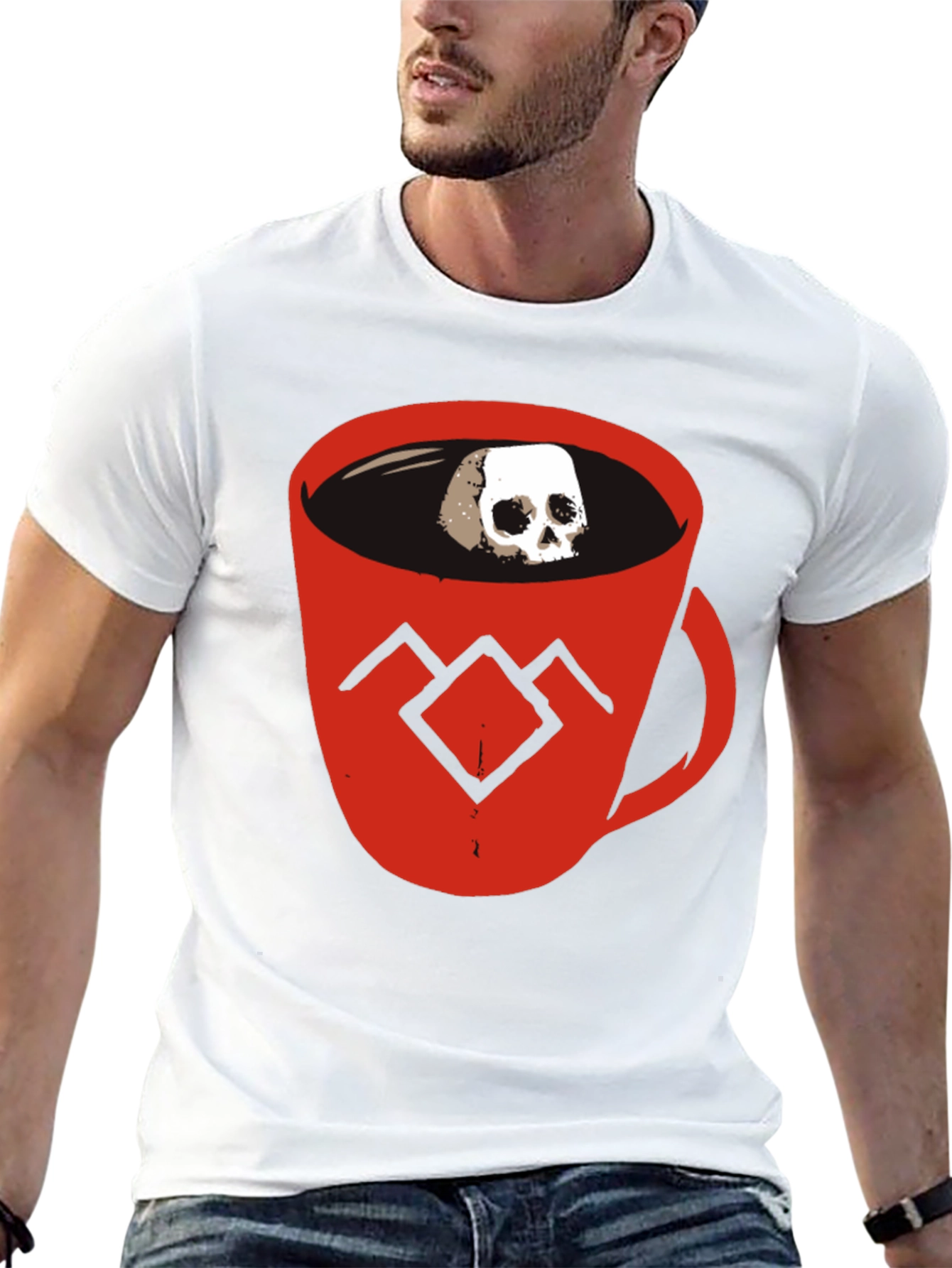 Skull Coffee Cup Graphic Tee