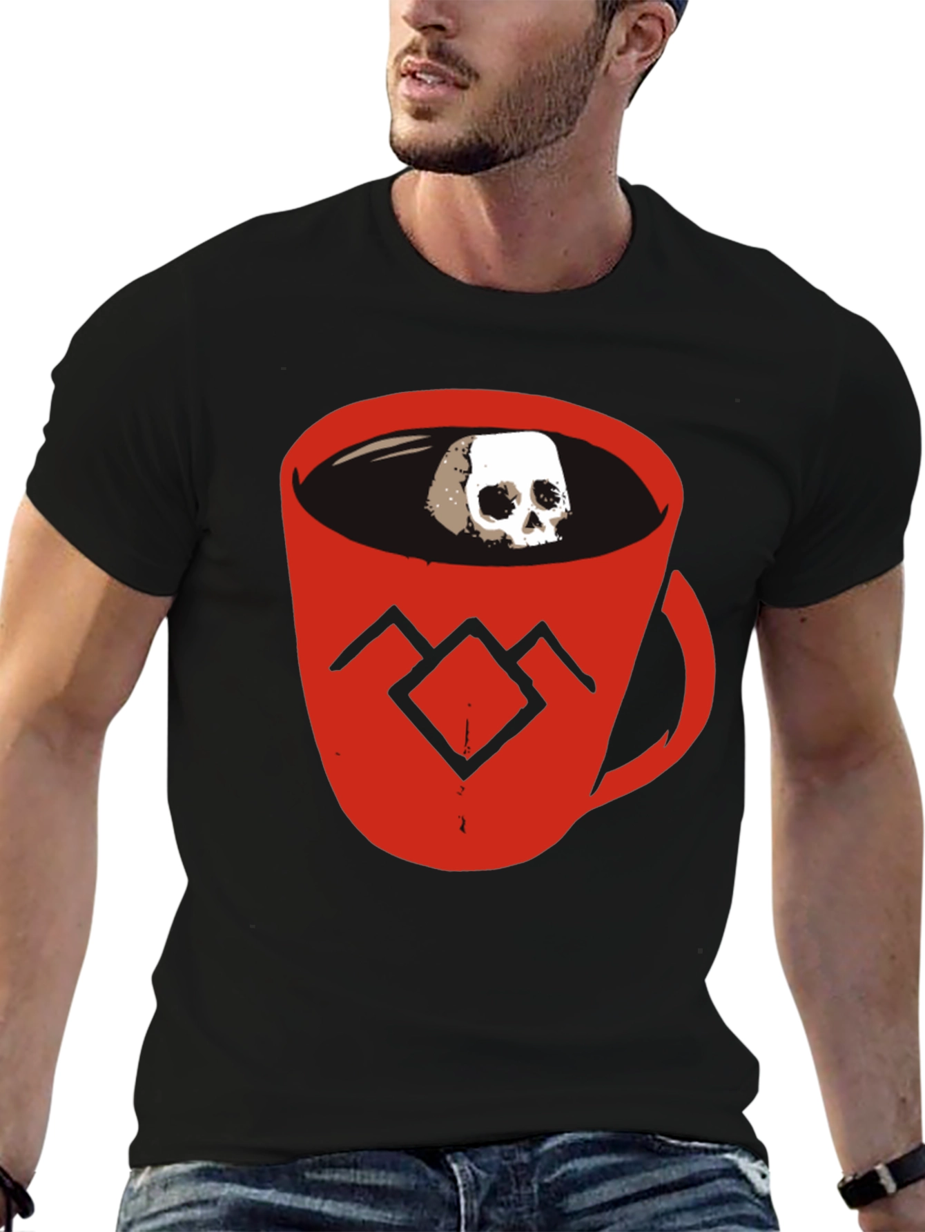 Skull Coffee Cup Graphic Tee