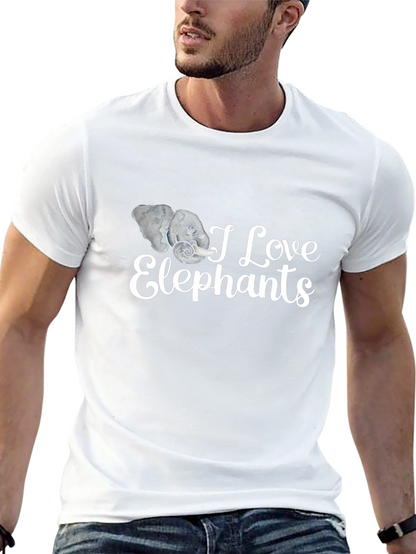 I Love Elephants Graphic Tee - Black