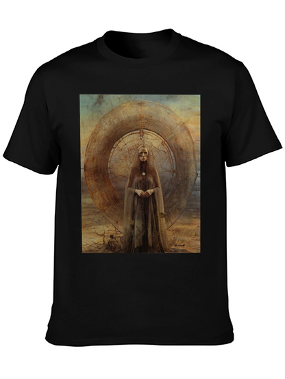 Abstract Art Graphic Tee - Black