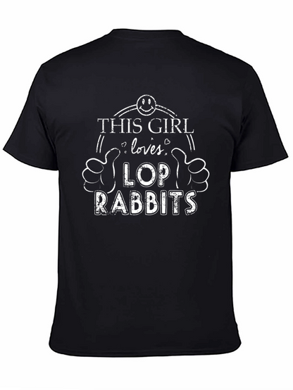 Lop Rabbits Girls T-Shirt - Black
