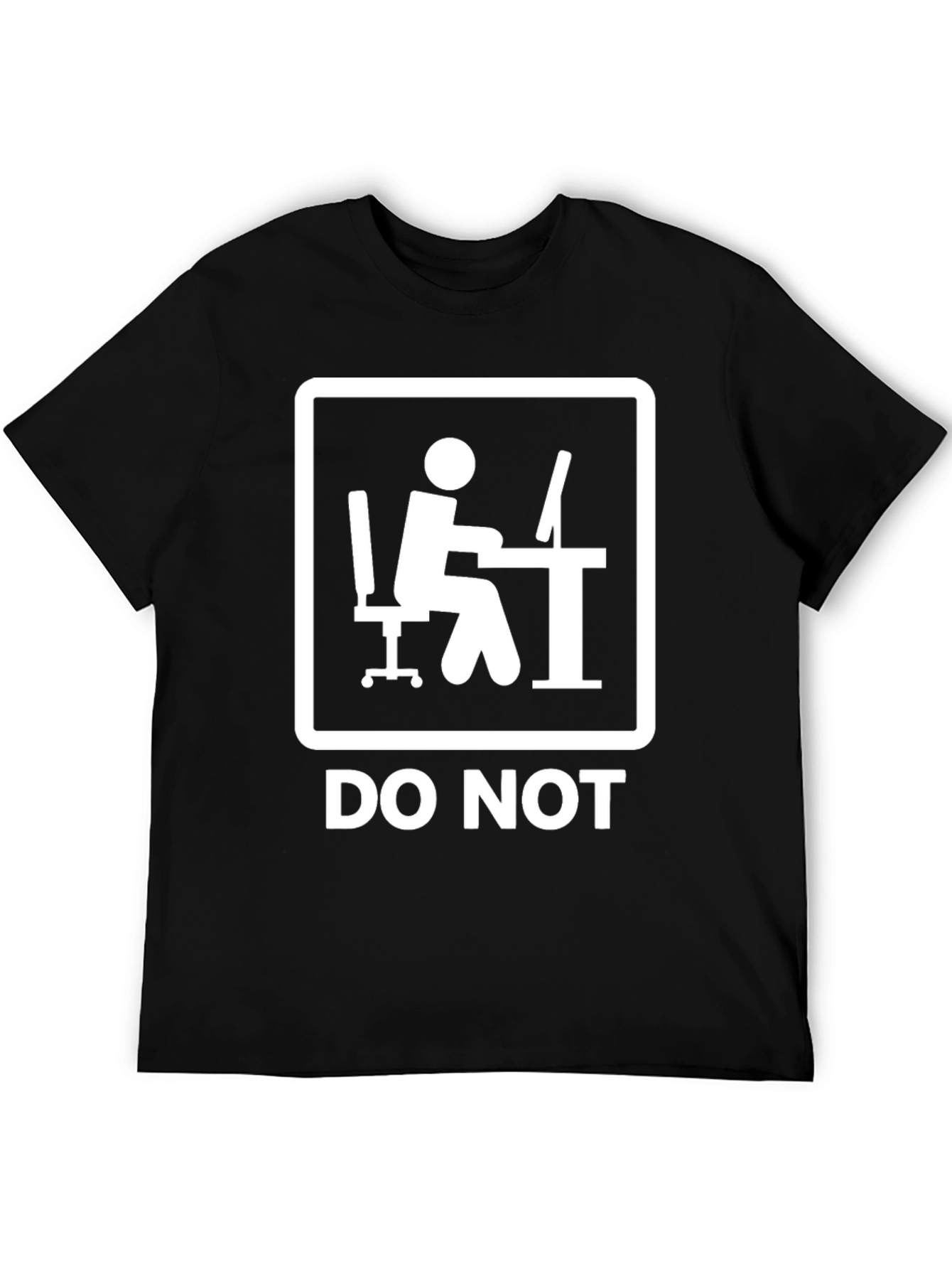 Do Not Office Worker Black T-Shirt