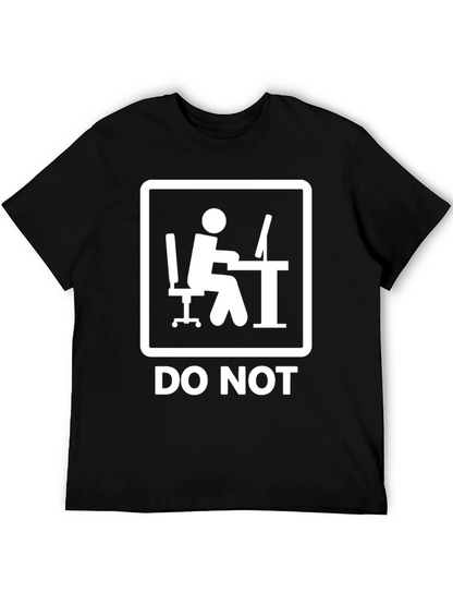 Do Not Office Worker Black T-Shirt