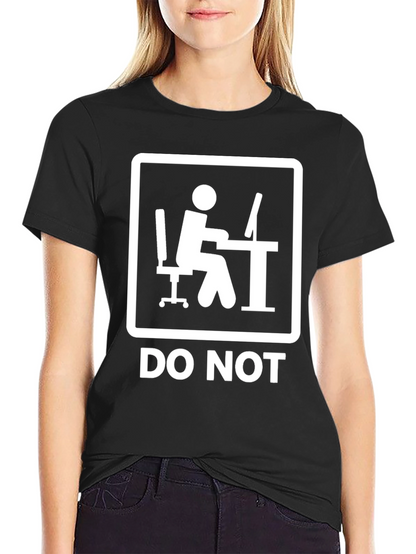Do Not Office Worker Black T-Shirt