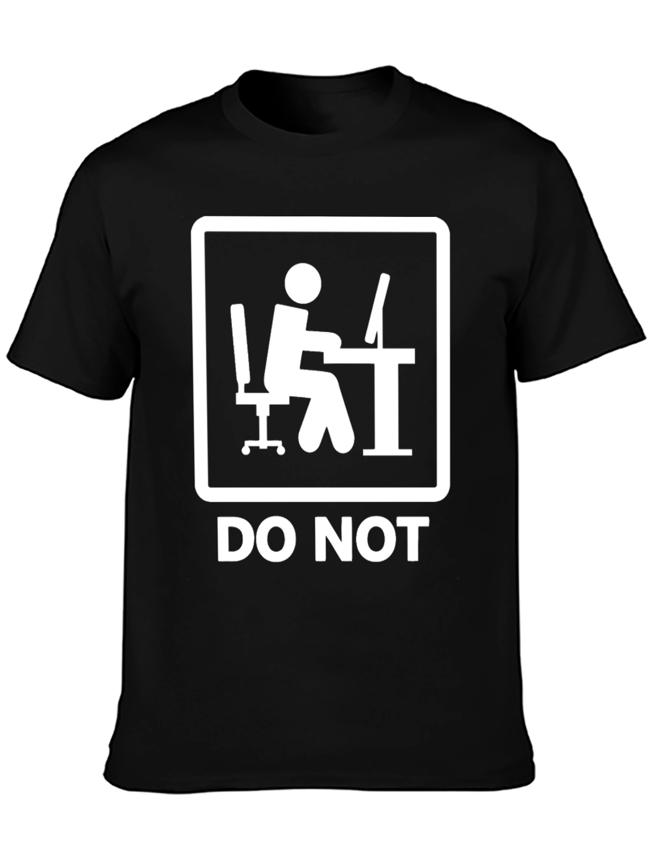 Do Not Office Worker Black T-Shirt